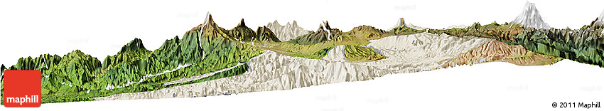 Shaded Relief Horizon Map of Quito, satellite outside