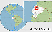 Savanna Style Location Map of Quito, highlighted country, within the entire country