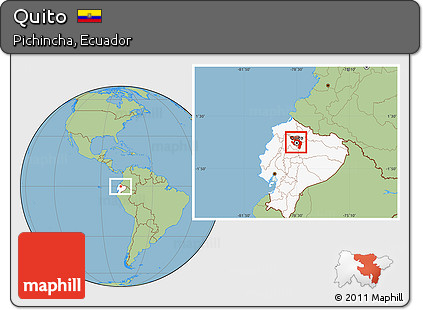 Savanna Style Location Map of Quito, highlighted country