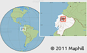 Savanna Style Location Map of Quito, highlighted country, highlighted parent region