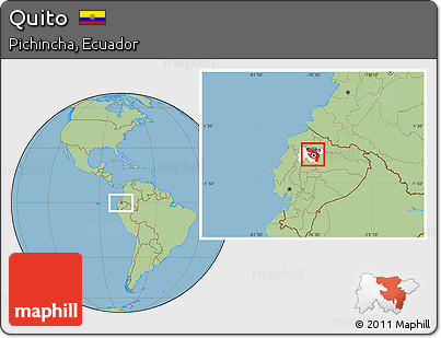 Savanna Style Location Map of Quito, highlighted parent region