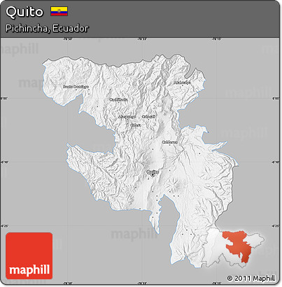 Gray Map of Quito, single color outside
