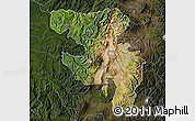 Satellite Map of Quito, darken