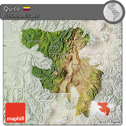 Satellite Map of Quito, lighten