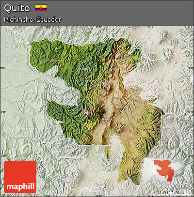 Satellite Map of Quito, lighten