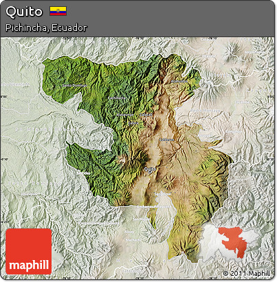 Satellite Map of Quito, lighten