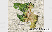 Satellite Map of Quito, shaded relief outside