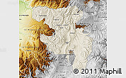 Shaded Relief Map of Quito, physical outside