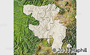 Shaded Relief Map of Quito, satellite outside