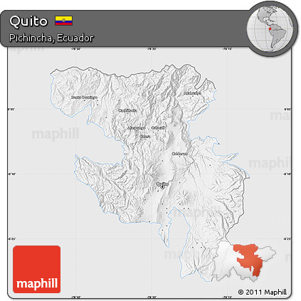 Silver Style Map of Quito, single color outside