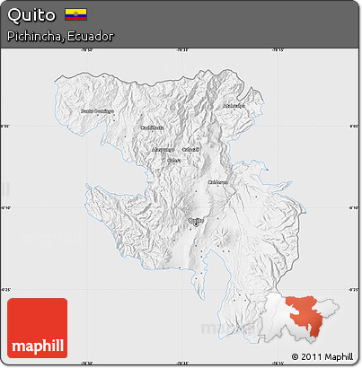 Silver Style Map of Quito, single color outside