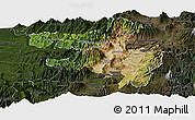 Satellite Panoramic Map of Quito, darken