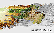 Satellite Panoramic Map of Quito, physical outside
