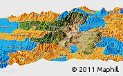 Satellite Panoramic Map of Quito, political outside