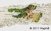 Satellite Panoramic Map of Quito, shaded relief outside