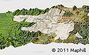 Shaded Relief Panoramic Map of Quito, satellite outside