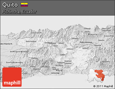 Silver Style Panoramic Map of Quito