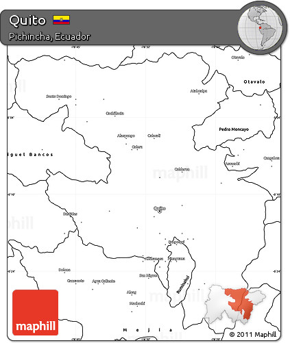 Blank Simple Map of Quito
