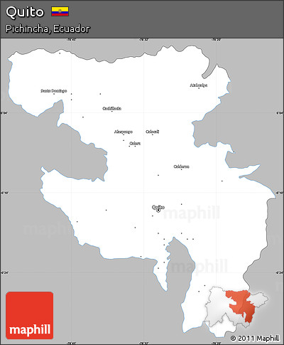 Gray Simple Map of Quito, single color outside