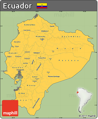 Savanna Style Simple Map of Ecuador, cropped outside