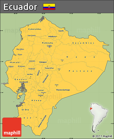 Savanna Style Simple Map of Ecuador, cropped outside