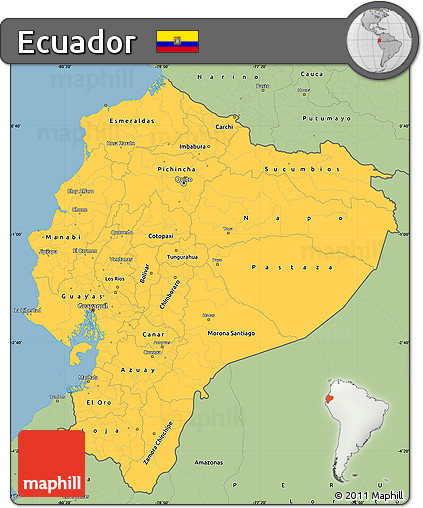 Savanna Style Simple Map of Ecuador