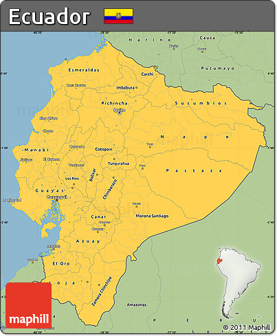 Savanna Style Simple Map of Ecuador