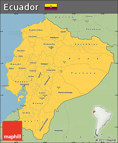 Savanna Style Simple Map of Ecuador