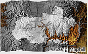 Physical 3D Map of Tungurahua, darken