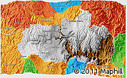 Physical 3D Map of Tungurahua, political outside