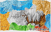 Physical 3D Map of Tungurahua, political shades outside