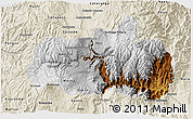 Physical 3D Map of Tungurahua, shaded relief outside
