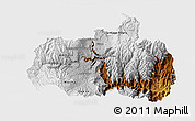 Physical 3D Map of Tungurahua, single color outside