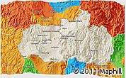 Shaded Relief 3D Map of Tungurahua, political outside