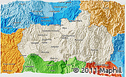 Shaded Relief 3D Map of Tungurahua, political shades outside