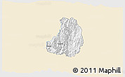 Classic Style 3D Map of Banos, single color outside