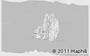 Gray 3D Map of Banos, single color outside
