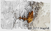 Physical 3D Map of Banos, lighten, semi-desaturated