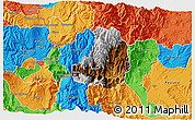 Physical 3D Map of Banos, political outside