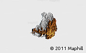 Physical 3D Map of Banos, single color outside
