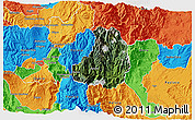 Satellite 3D Map of Banos, political outside