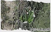 Satellite 3D Map of Banos, semi-desaturated