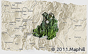 Satellite 3D Map of Banos, shaded relief outside