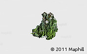Satellite 3D Map of Banos, single color outside