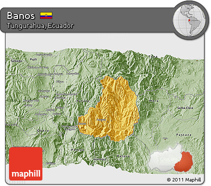 Savanna Style 3D Map of Banos