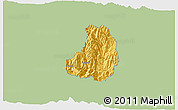 Savanna Style 3D Map of Banos, single color outside