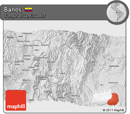 Silver Style 3D Map of Banos