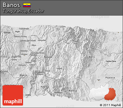 Silver Style 3D Map of Banos