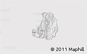 Silver Style 3D Map of Banos, single color outside