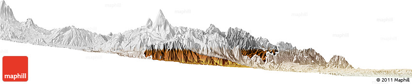 Physical Horizon Map of Banos, lighten